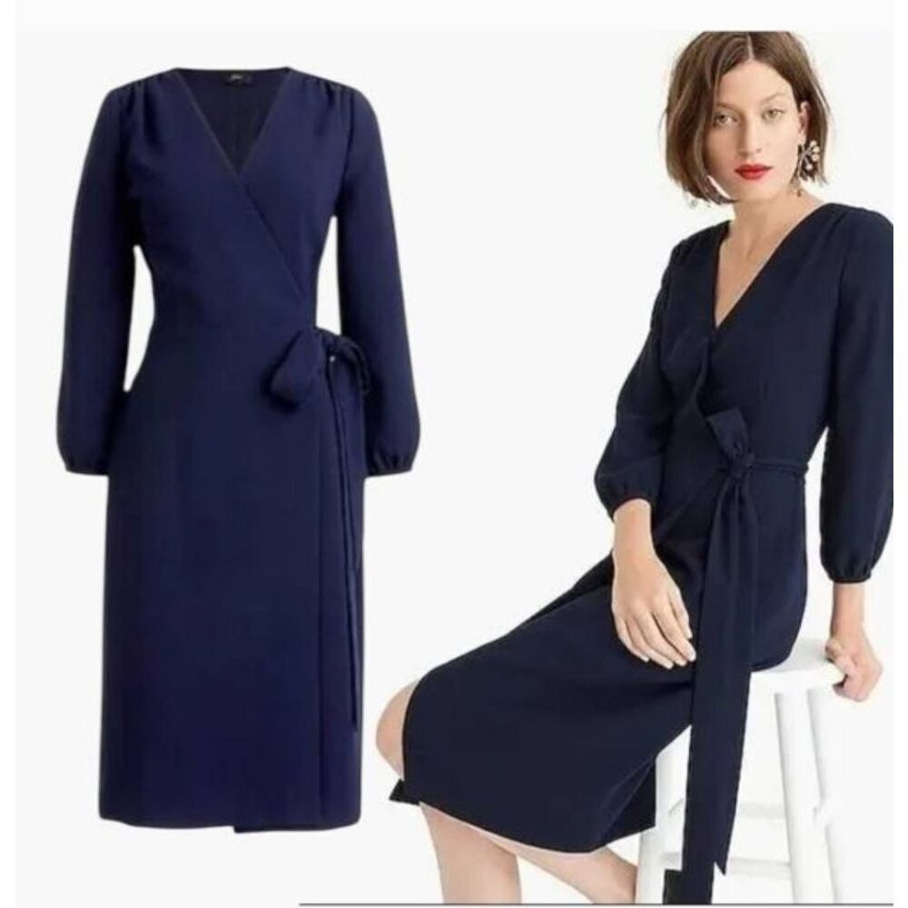 J. Crew Wrap Dress In 365 Crepe Size 4 NWT